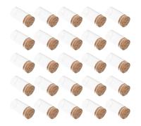DOITOOL 25 Pièces Bocaux Verre avec Bouchon Liège Mini Jarres à Souhait pour Fêtes DIY Décoration avec Sable Galets Pétales