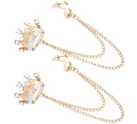 DOITOOL 2pcs Épingle de Col Broche en Alliage Or Couronne et Note Musicale Chaîne Frange pour Costume Fête et Festival