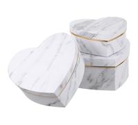 DOITOOL 3 Pièces Boîte Présent Cœur en Papier, Étui de Cœur, Blanc, pour Fêtes D’anniversaire et Saint-valentin, Coffret de Rangement