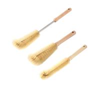 DOITOOL 3 Pièces Brosse pour Nettoyer Bouteilles et Pailles en Bois et Nylon Crochet, Design Ergonomique et Compatible Lave-vaisselle pour Usage Domestique