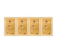 DOITOOL 4 Pièces Carte Amulette du Zodiaque Chinois 2027 en Métal pour | Décor Portefeuille, Usage Rituel et Présentoir Temple, Finition Lisse Résistante aux Rayures, Style Chinois Traditionnel
