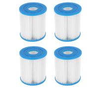 DOITOOL 4 Pièces Cartouche Filtre Piscine de Remplacement en Plastique Bleu | Filtration de L’eau du Bassin, Retient Saletés et Débris, Entretien Simple et Pratique
