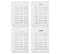 DOITOOL 4 Pièces Intercalaires Transparents pour Classeur 2026 en Plastique Mat Texture Dépolie, Perforation 6 Trous, pour Organisation de Planning D'étude et Travail