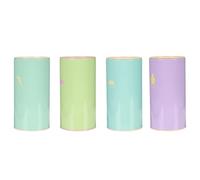 DOITOOL 4 Pièces Tirelire Ronde en Fer-Blanc Porte-Stylo Intégrée pour Organiser Les Pièces, Pot D'épargne Créatif Style Mixte pour Garçon et Filles Style Aléatoire
