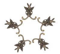 DOITOOL 5 Pièces Patère Murale Lapin Double en Alliage de Zinc Rétro | Finition Antique, Surface Lisse au Contact, Style Ferme Vintage, pour Couloir et Salon