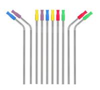 DOITOOL 50 Pièces Embouts de Paille en Silicone Souple Résistant Froid, Couvercles Réutilisables pour Pailles en Métal, pour Usage Quotidien à Couleur Aléatoire