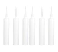 DOITOOL 6 Pcs Cartouche Silicone Vide 300ml - Tube de Mastic Vide avec Piston Anti-Fuite - Cartouche pour Pistolet Silicone, Époxy, Coulis de Carrelage et Scellant - Buse Ajustable Découpable