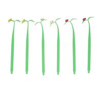 DOITOOL 6 Pièces Stylo Gel à Encre Roulante Insecte en Silicone Souple Vert de Feuille avec Pondéré, Stable Bureau, pour Garçon et Filles et Cours