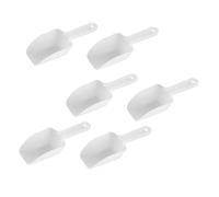 DOITOOL 6pcs Pelle à Glace en Plastique Blanche Manche Antidérapant Résistante au Froid et Fond Plat Cuisine et Service de Riz ou Farine