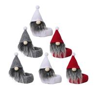 DOITOOL 6pièces Housses pour Bouteilles de Vin avec Décorations de GNOME de Noël Couvre-Bouteilles Mignons pour Fêtes Accessoires Hiver Uniques