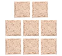 DOITOOL 8 Pièces Applique Décorative en Bois Sculpté pour Meubles, Style | Bois Non Peint, Veinage , pour Porte et Chaise, Installation Facile, Usage Intérieur, Ton Beige