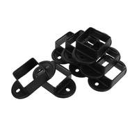 DOITOOL 8 Pièces Base de Poteau de Terrasse Noire 2 Pouces pour | Fer Noir, Finition Mate Thermolaquée, pour Patio et Terrasse Composite, Tube Carré 50mm, Fixation Simple
