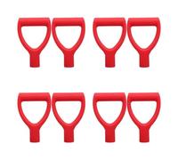 DOITOOL 8 Pièces Poignée de Remplacement en Plastique Rouge Pelle de Jardin, Diamètre Intérieur 34mm, Compatible Divers Outils de Creusage, pour Maison et Garage