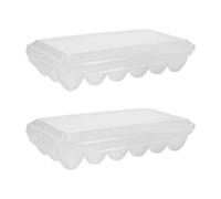 DOITOOL Boîte à Œufs Empilable 2pcs en Plastique avec Couvercle, Support Sécurisé pour Œufs, Facile à Nettoyer, pour L'organisation du Réfrigérateur Domestique