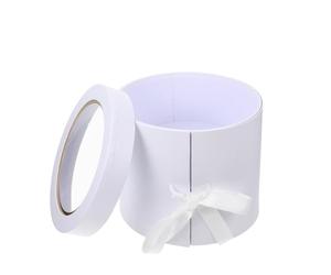 DOITOOL Boîte Fleur Ronde Double Couches Blanche pour Emballage de Fleurs Préservées Coffret Cadeau Léger pour Saint-valentin Anniversaire Fête des Mères