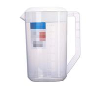 DOITOOL Bouilloire à mesurer avec échelle - Conteneur de stockage de boissons avec couvercle - Pichet à eau froide en plastique résistant à la chaleur - Pichet à jus (4000 ml blanc)