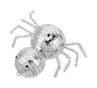 DOITOOL Boule Disco D'araignée Argentée Légère en Verre et Plastique, Décoration Polyvalente pour Maison Hantée et Ambiance Halloween Unique