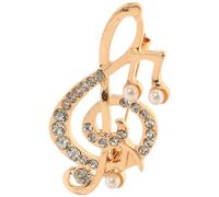 DOITOOL Broche en Perle de Note de Musique Élégante en Alliage Doré, Épingle Décorative Résistante et Créative pour Femmes, pour Chapeaux et Paquet Quotidien