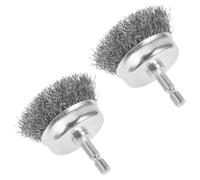 DOITOOL Brosse Métallique 2 Pièces en Fil Noir à Manche Hexagonal Brosse de Nettoyage Polyvalente pour Perceuse pour Surfaces Métalliques et Bois, Usage Industriel et Domestique