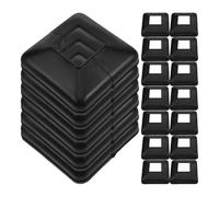 DOITOOL Cache-poteau en Plastique Noir Carré pour Rambarde D'escalier, Garniture Élégante en Pp, Installation Facile, pour Clôture et Balcon, Lot de 20 Pièces