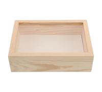 DOITOOL Cadre Vitrine en Bois Beige Minimaliste pour Taxidermie et Insectes, Boîte en Bois avec Verre Protecteur, pour Exposition DIY et Collection D'insectes