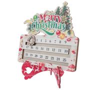DOITOOL Calendrier de L'avent en Bois, Panneau de Compte à Recul Noël 25 | Style Cartoon, Réutilisable, Décoration Saisonnière, Format de Table, pour Ambiance Festive et Usage Intérieur