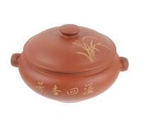 DOITOOL Casserole Facile à Nettoyer Vapeur Marron en Céramique Design Unique et Conserve la Chaleur, pour Soupe et Poulet Cuisine