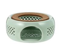 DOITOOL Chauffe-théière Céramique Vintage Vert en Porcelaine Surface Lisse, Outil de Chauffage Thé Sûr pour Maison et Service à Thé Simple et Pratique