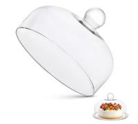Doitool Cloche à Gâteau en Verre 21 cm, Couvercle Transparent avec Bouton Rond, Présentoir Dessert Élégant pour Gâteaux Tartes Cupcakes et Pâtisseries