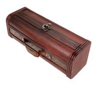 DOITOOL Coffret Vintage en Bois Marron pour Bouteille de Vin Rouge, Boîte de Rangement Portable et Solide, pour Fête de Retraite ou Nouvel An