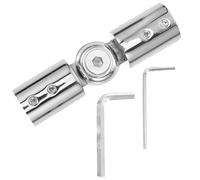 DOITOOL Connecteur Angle Réglable et Flexible en Acier Inoxydable Finition Argentée Solide pour Tringle à Rideaux pour Porte Vitrée et Salle de Bain