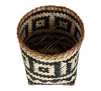 DOITOOL Corbeille à Papier en Osier Corbeille à Ordures Ronde Tissée Rustique Poubelle en Rotin Magazines Décoratifs Panier Organiser des Fleurs Support pour Organisateur de