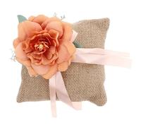 DOITOOL Coussin et Fonction Polyvalente pour Alliances Design Rustique en Lin Carré Tissu Décoration Élégante pour Cérémonie de Mariage ou Fête