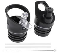 DOITOOL Couvercle Noir D'aspiration Buse Portable Plastique de 2pcs Remplacement Pratique Cadeau pour Bouteille Adapté aux Adultes et Enfants en Camping