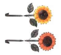 DOITOOL Crochet Décoratif Mural Tournesol en Fer Rétro Robuste 2pcs pour Décoration Intérieure et Extérieure Maison Salle de Bain