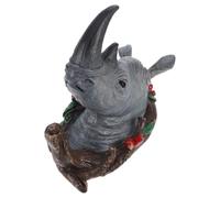 DOITOOL Crochet Mural en Résine Tête de Rhinocéros, Patère Murale Rustique | Déco Murale Animale, Fixation Repositionnable sans Perçage, pour Chambre, Salle de Bain, Manteaux et Brosses