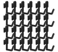 DOITOOL Crochets Noir 24 Pièces en Plastique pour Panneaux Perforés | Capacité 0,5kg, Forme en J, Lot Pratique pour Atelier, Rangement Mural et Présentation D'outillage