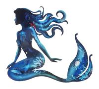 DOITOOL Décoration Murale Sirène en Métal Résistante pour Jardin et Terrasse, Panneau Décoratif Extérieur Intérieur, Décor Côtier Artistique, Assise, Piscine et Pelouse