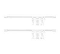DOITOOL Ensemble De 2 Crochet Mural Coulissant sans Perçage en Plastique Blanc Fixation Adhésive, Capacité Maximale Suspendre, Cuisine et Rangement D'ustensiles