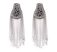 DOITOOL Épaulettes à Gland Argenté 2pcs en Alliage Épingle de Sûreté, Décoration pour Chaussures et Chapeaux, Facile à Ajouter sur Costume
