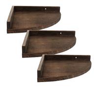 DOITOOL Étagère d'angle Murale pour Rangement Flexible en Bois Café Lot de 3pcs Structure Triangulaire et Décoration Rustique Salon ou Chambre