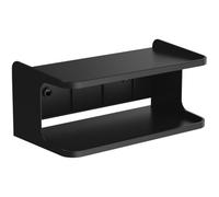 DOITOOL Étagère Murale à Double Niveau en Abs Noir, Surface Lisse Résistante à l'usure, Organisateur Suspendu Simple et Léger pour Meuble Salle de Bain