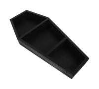 DOITOOL Étagère Murale en Bois Noire Forme Cercueil, Rangement Pratique et Décoratif pour Mur, Matériau Fiable et Résistant, Design Polyvalent pour Décoration Intérieure