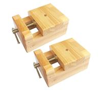 DOITOOL Étau de Table en Bois et Métal Khaki 2 Pièces pour Gravure et Sculpture sur Pierre, Outil de Fixation et D'organisation pour Travaux Manuels Créatifs