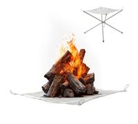 DOITOOL Foyer Support de Feu de Camp Léger Pliable en Acier Inoxydable Portable Grille de Barbecue pour Foyer Extérieur pour Camping et Outdoor