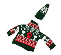 DOITOOL Housse de Bouteille de Vin de Noël en Polyester Vert, Manchon Décoratif Tricoté pour Bouteille Standard, Accessoire Festif de Table pour Décoration de Fête - 1 Pièce
