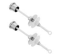 DOITOOL Kit de Remplacement du Bouton-poussoir pour Toilette Design Classique 2pcs Boutons Ronds en Plastique Argenté pour Mecanisme Chasse D'eau Wc pour Salle de Bain à Domicile