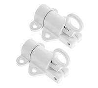 DOITOOL Loquet Coulissant Automatique en Alliage D'aluminium Blanc, Verrou de Sécurité à Ressort pour Trappe de Plafond de Grenier, Installation Facile, Lot de 2 Pièces pour Amélioration