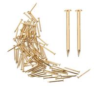 DOITOOL Lot de 100 Clous en Laiton Doré à Tête Ronde - Pointes Décoratives Vintage pour Restauration de Meubles Anciens, Boîtes en Bois, Charnières et Bricolage - Fixation Résistante à la Corrosion