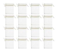 DOITOOL Lot de 100 Mini Paquet en Organza Beige Cordon, Pochettes à Bijoux Faciles à Ouvrir et Fermer, pour Anniversaire et Fête